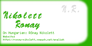 nikolett ronay business card